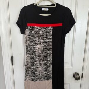 Calvin Klein Black and Cream short sleeve Dress